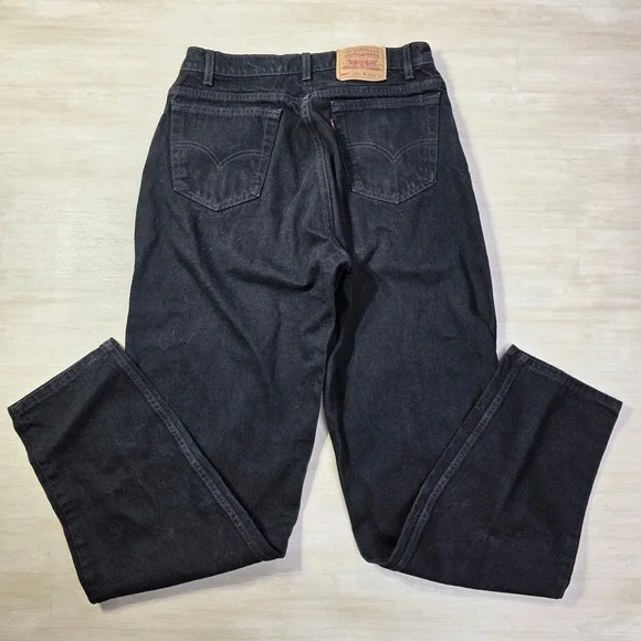 Levi's 560 Mens Black Loose Fit Tapered Leg Jeans Made in USA Size 32 x 36 Denim